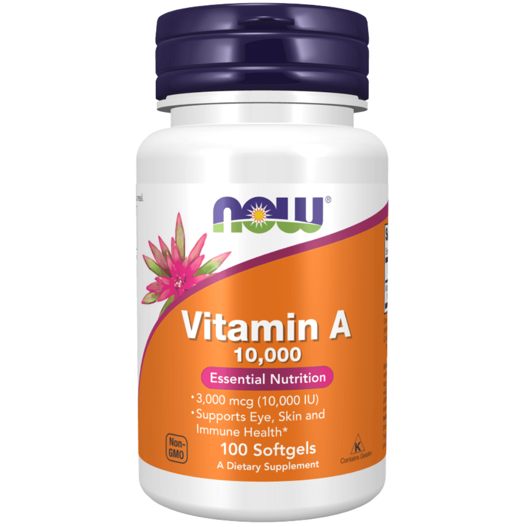 NOW VITAMIN A 10000IU VEG CAPSULES 100'S